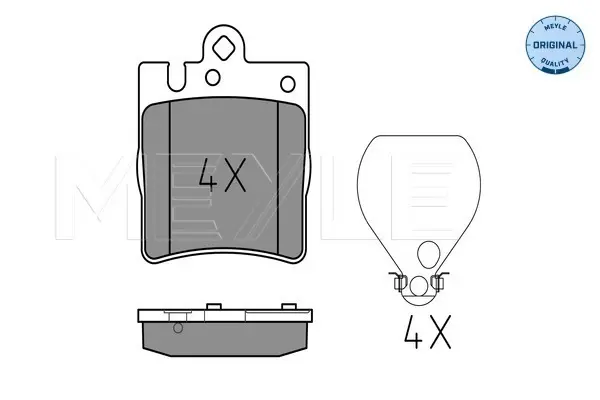 комплект спирачно феродо, дискови спирачки MEYLE               