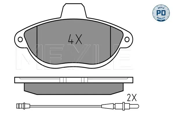 комплект спирачно феродо, дискови спирачки MEYLE               