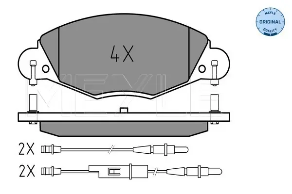 комплект спирачно феродо, дискови спирачки MEYLE               