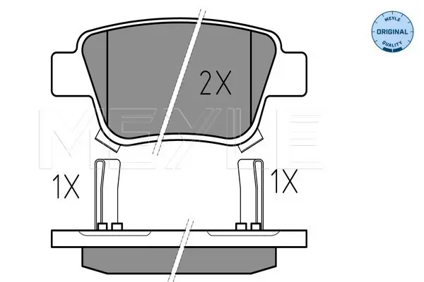 комплект спирачно феродо, дискови спирачки MEYLE               
