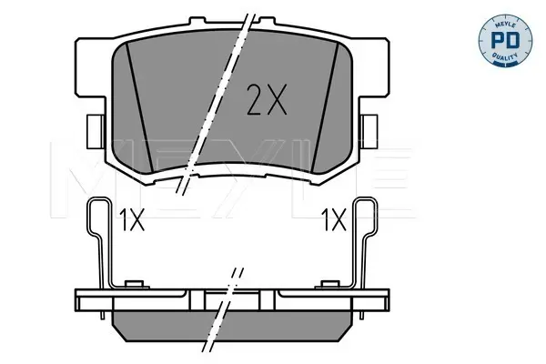 комплект спирачно феродо, дискови спирачки MEYLE               
