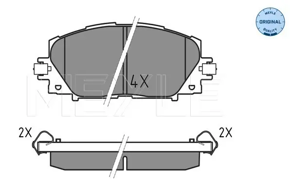 комплект спирачно феродо, дискови спирачки MEYLE               