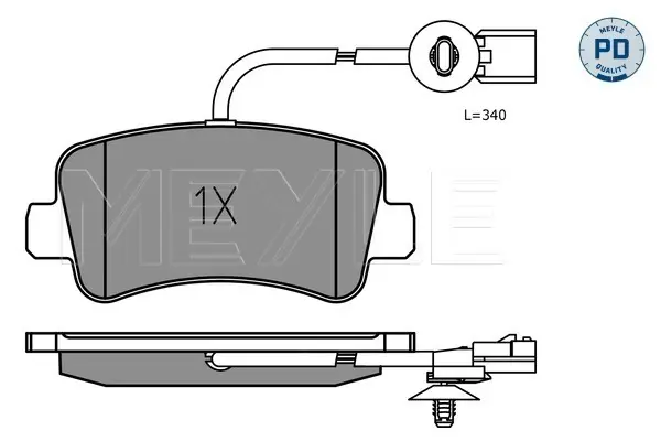 комплект спирачно феродо, дискови спирачки MEYLE               