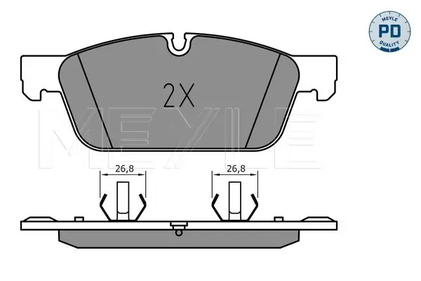 комплект спирачно феродо, дискови спирачки MEYLE               