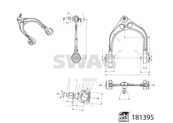 носач, окачване на колелата SWAG                