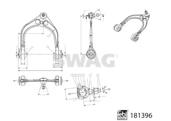 носач, окачване на колелата SWAG                
