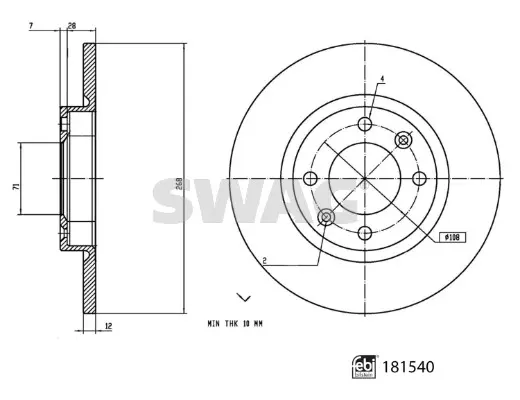 спирачен диск SWAG                