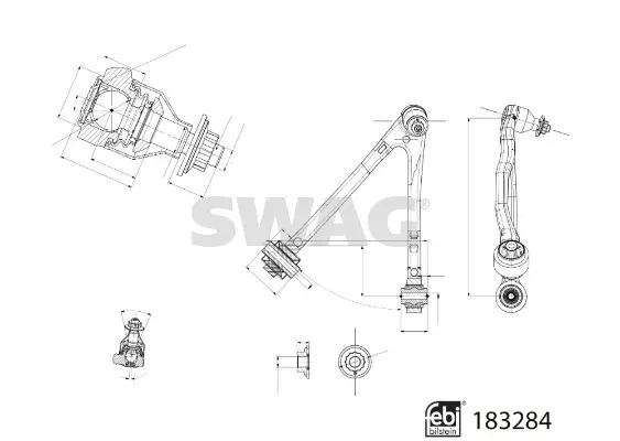 носач, окачване на колелата SWAG                