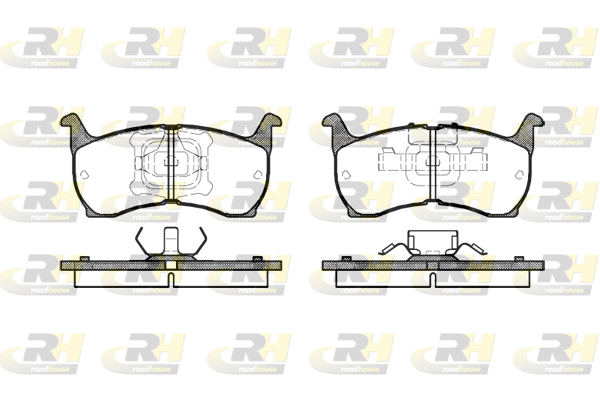 комплект спирачно феродо, дискови спирачки ROADHOUSE           