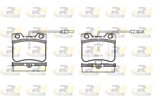 комплект спирачно феродо, дискови спирачки ROADHOUSE           