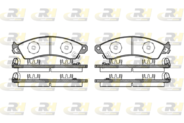 комплект спирачно феродо, дискови спирачки ROADHOUSE           