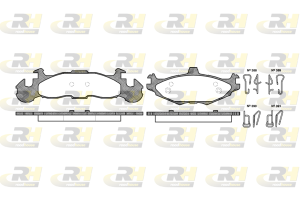 комплект спирачно феродо, дискови спирачки ROADHOUSE           