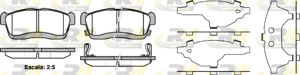 комплект спирачно феродо, дискови спирачки ROADHOUSE           