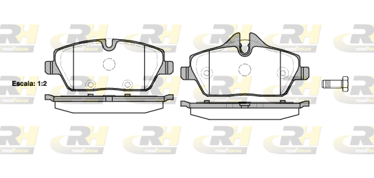комплект спирачно феродо, дискови спирачки ROADHOUSE           