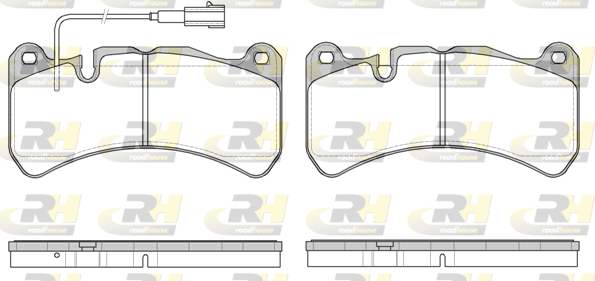 комплект спирачно феродо, дискови спирачки ROADHOUSE           