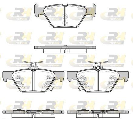 комплект спирачно феродо, дискови спирачки ROADHOUSE           