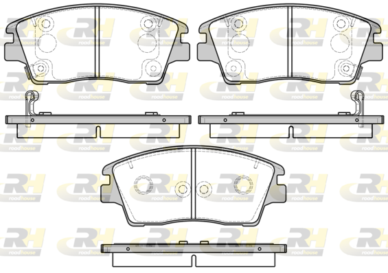комплект спирачно феродо, дискови спирачки ROADHOUSE           