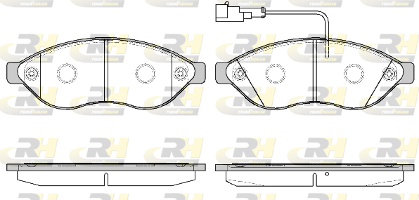 комплект спирачно феродо, дискови спирачки ROADHOUSE           