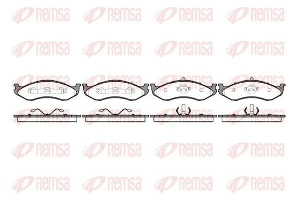 комплект спирачно феродо, дискови спирачки REMSA               