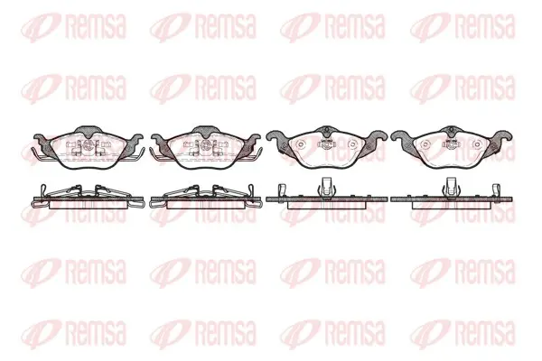 комплект спирачно феродо, дискови спирачки REMSA               