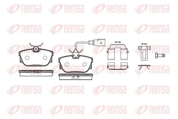 комплект спирачно феродо, дискови спирачки REMSA               