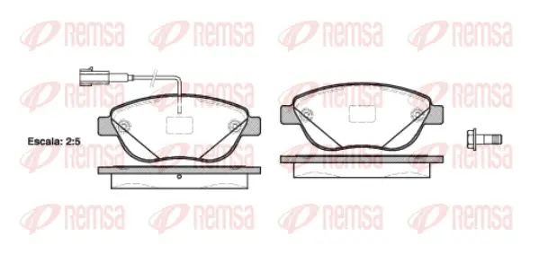 комплект спирачно феродо, дискови спирачки REMSA               