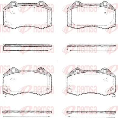комплект спирачно феродо, дискови спирачки REMSA               