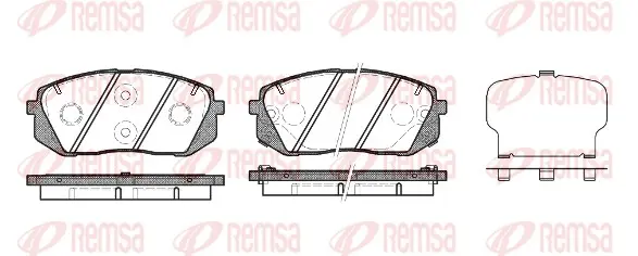 комплект спирачно феродо, дискови спирачки REMSA               