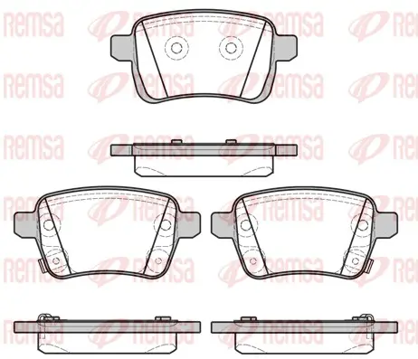 комплект спирачно феродо, дискови спирачки REMSA               