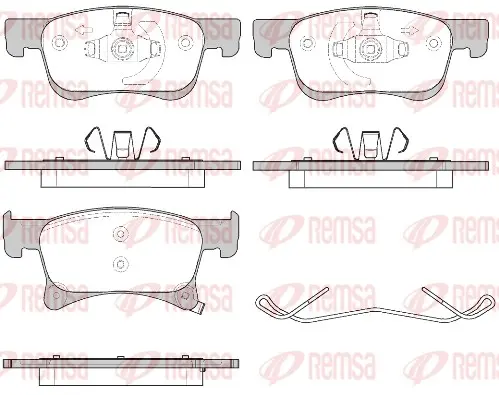 комплект спирачно феродо, дискови спирачки REMSA               