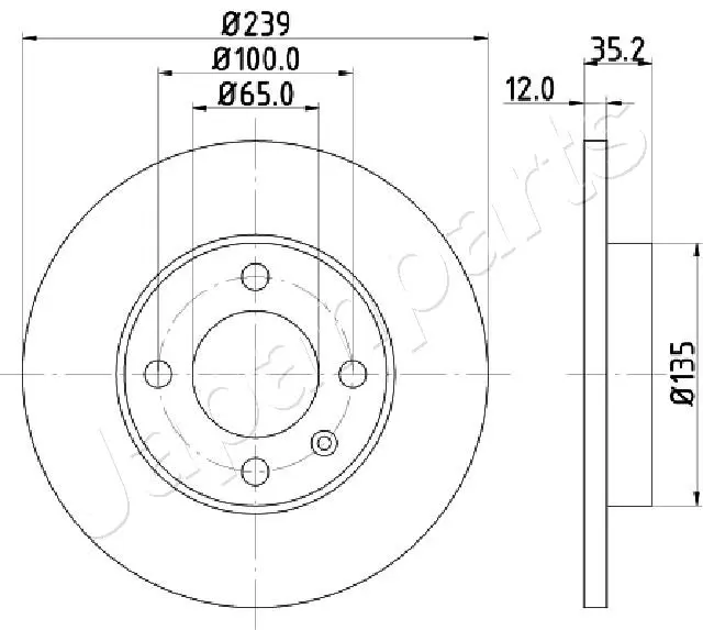 спирачен диск JAPANPARTS          