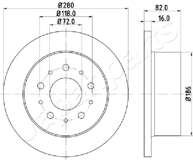 спирачен диск JAPANPARTS          