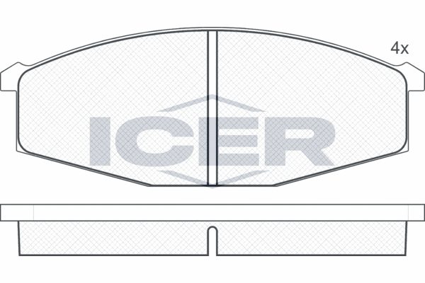 комплект спирачно феродо, дискови спирачки ICER                