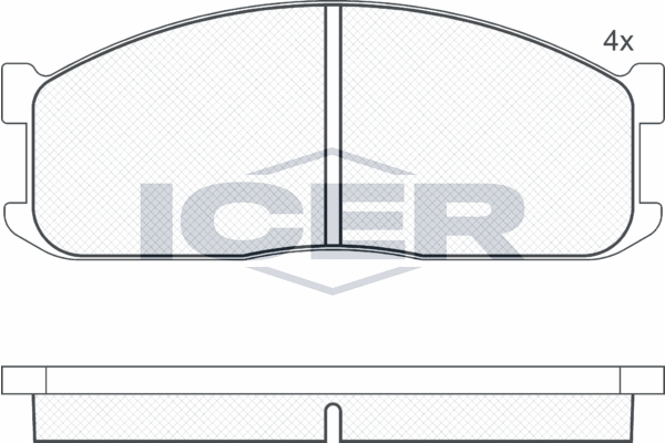 комплект спирачно феродо, дискови спирачки ICER                