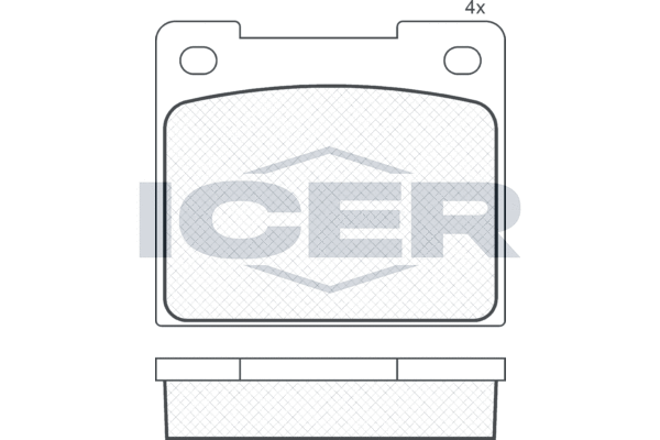 комплект спирачно феродо, дискови спирачки ICER                
