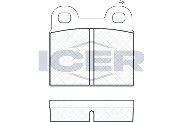 комплект спирачно феродо, дискови спирачки ICER                