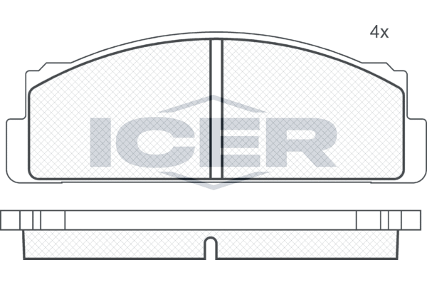 комплект спирачно феродо, дискови спирачки ICER                