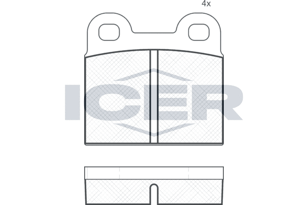 комплект спирачно феродо, дискови спирачки ICER                