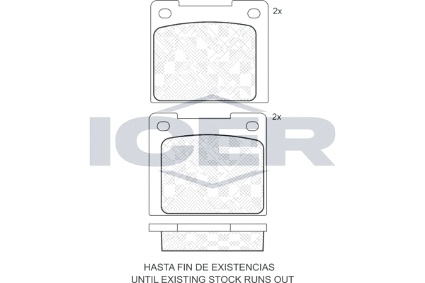 комплект спирачно феродо, дискови спирачки ICER                