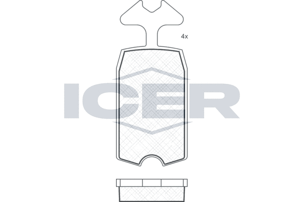 комплект спирачно феродо, дискови спирачки ICER                