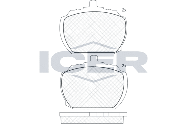 комплект спирачно феродо, дискови спирачки ICER                