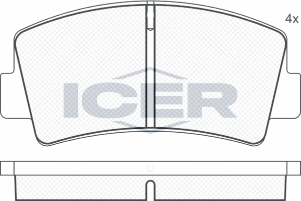 комплект спирачно феродо, дискови спирачки ICER                