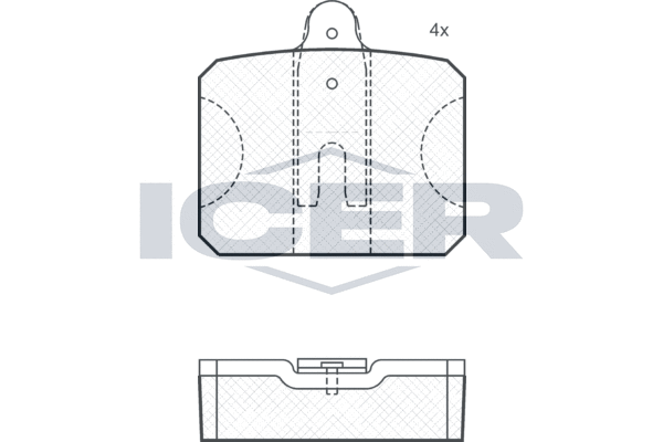 комплект спирачно феродо, дискови спирачки ICER                