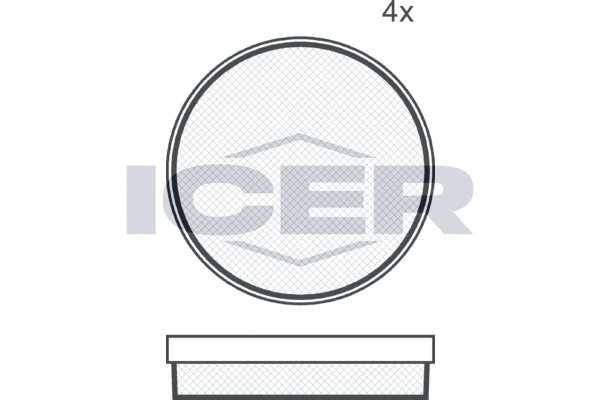 комплект феродо за накладки, дискова ръчна спирачка ICER                