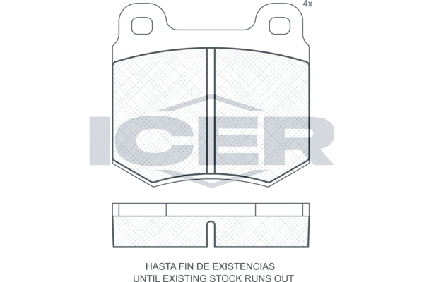 комплект спирачно феродо, дискови спирачки ICER                