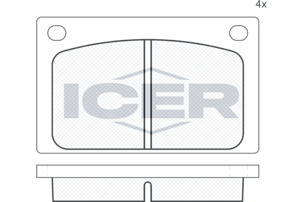 комплект спирачно феродо, дискови спирачки ICER                