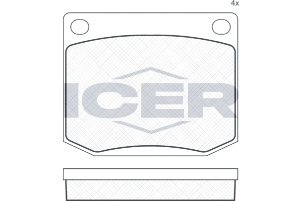 комплект спирачно феродо, дискови спирачки ICER                