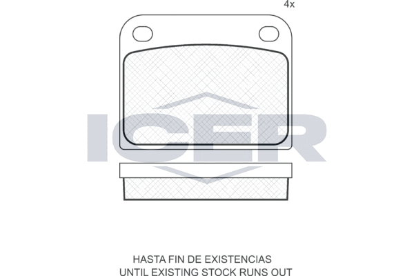 комплект спирачно феродо, дискови спирачки ICER                