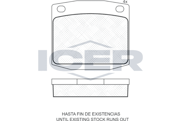 комплект спирачно феродо, дискови спирачки ICER                