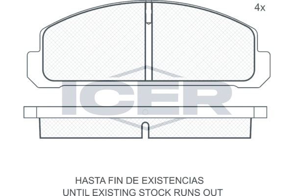 комплект спирачно феродо, дискови спирачки ICER                
